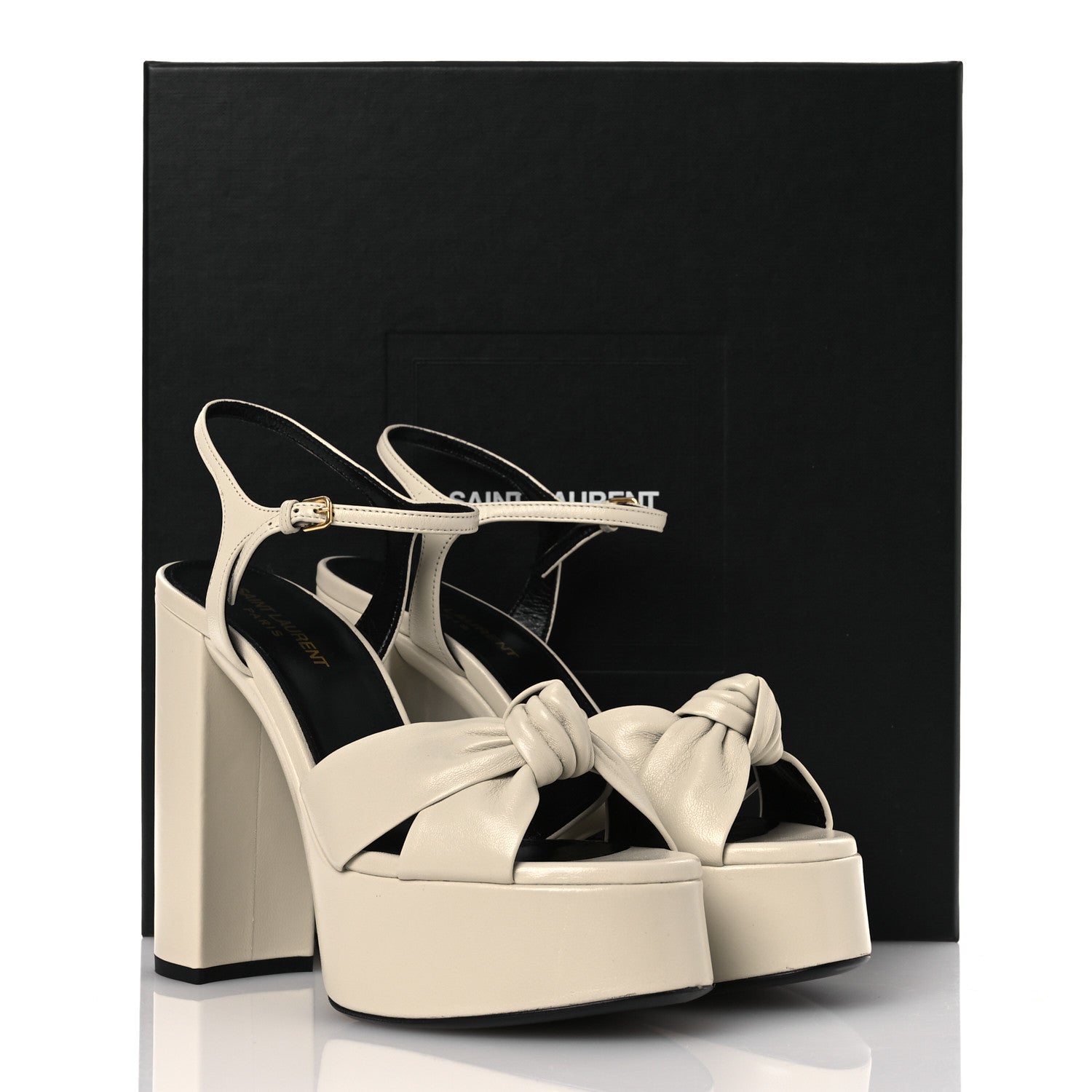 Saint Laurent Vendome Bianca 85 Platform Sandals 38 Pearl 12 of 12