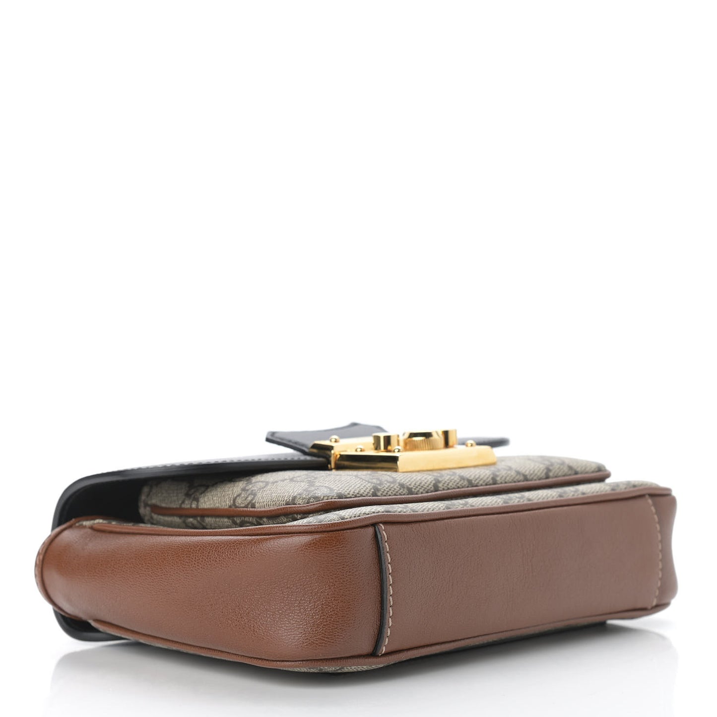 GG Supreme Monogram New Sakai Lux Calfskin Mini Padlock Flap Pocket Shoulder Bag Beige Ebony Black Cuir
