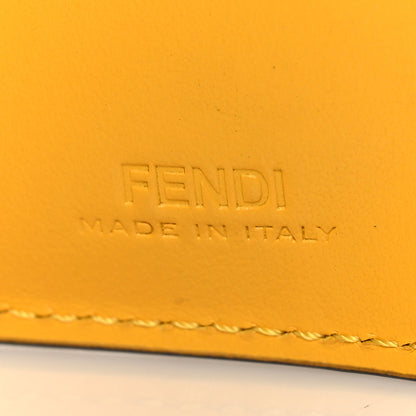 Fendi X SARAH COLEMAN Vitello Liberty Ceylon F is Fendi Micro FF Vertigo Embossed Compact Bi-Fold Wallet Mimosa White 6 of 9