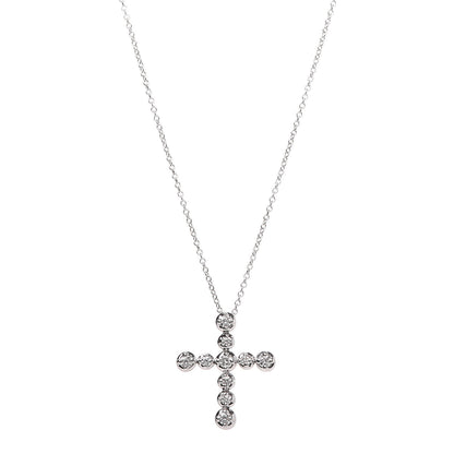 Tiffany 18K White Gold Diamond Paloma Picasso Tenderness Cross Pendant Necklace 1 of 7