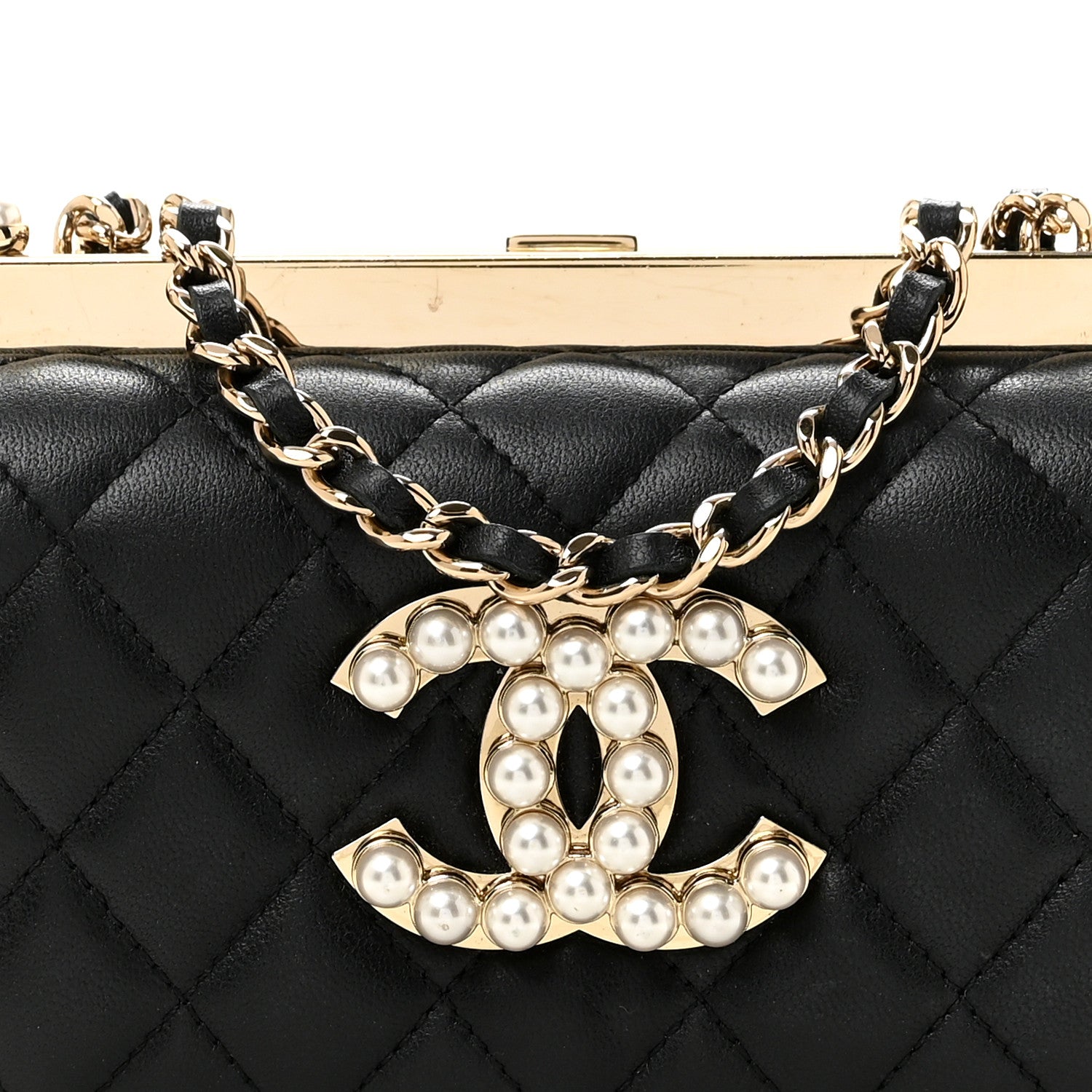 Chanel Lambskin Quilted Pearl CC Vanity Case Black 8 of 11