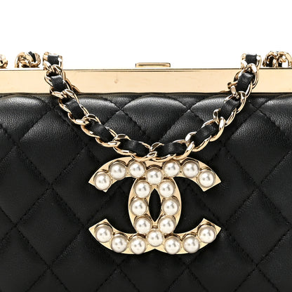Chanel Lambskin Quilted Pearl CC Vanity Case Black 8 of 11