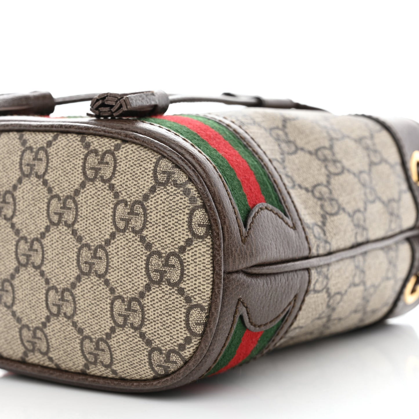 GG Supreme Monogram Web Mini Ophidia Bucket Bag Brown