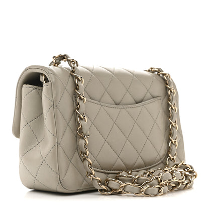 Chanel Lambskin Quilted Mini Rectangular Flap Grey 3 of 13