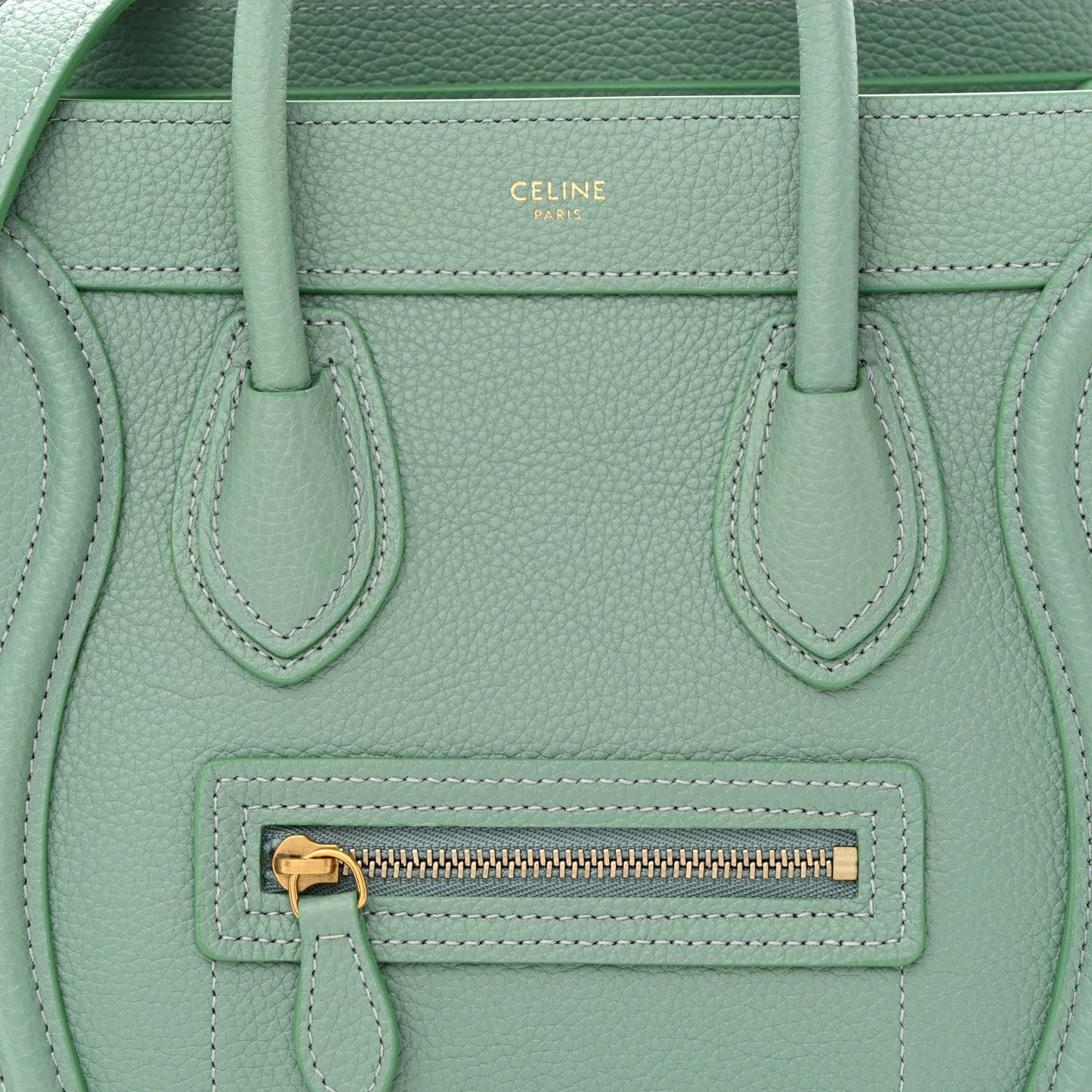 Drummed Calfskin Nano Luggage Celadon