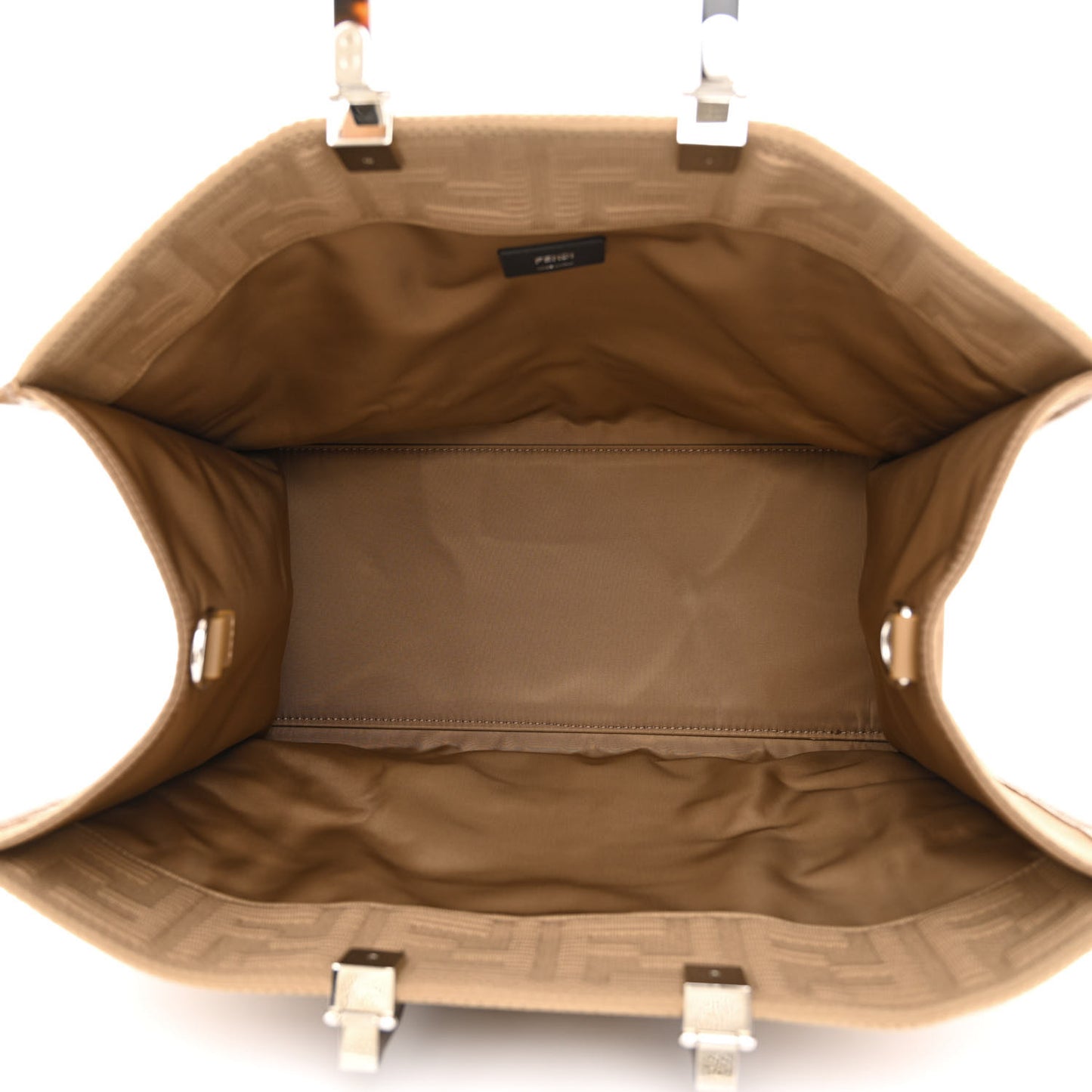 Technical Fabric Plexiglass FF Large Fendi Sunshine Shopper Tote Sand