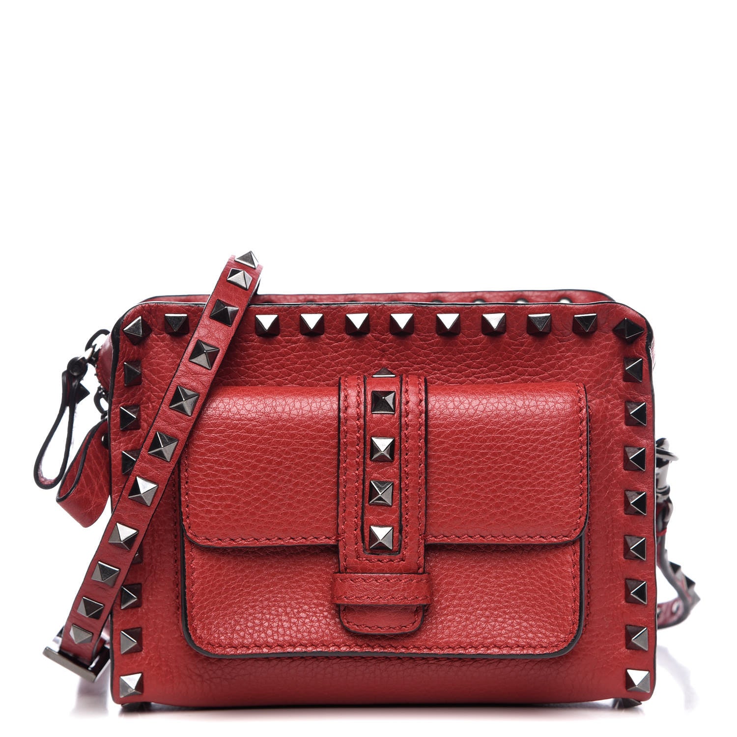 Valentino Garavani Calfskin Rockstud Pocket Crossbody Red 1 of 9