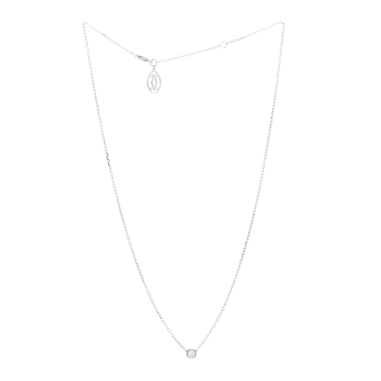 Cartier 18K White Gold Diamond SM D'Amour Pendant Necklace 3 of 4