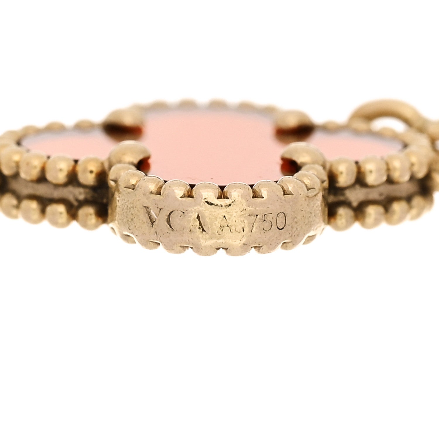 Van Cleef & Arpels 18K Yellow Gold Carnelian 5 Motifs Vintage Alhambra Bracelet 3 of 4