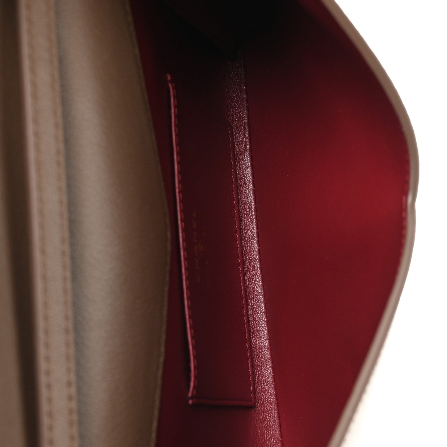 Grained Goatskin CC Express Clutch With Chain  Light Brown