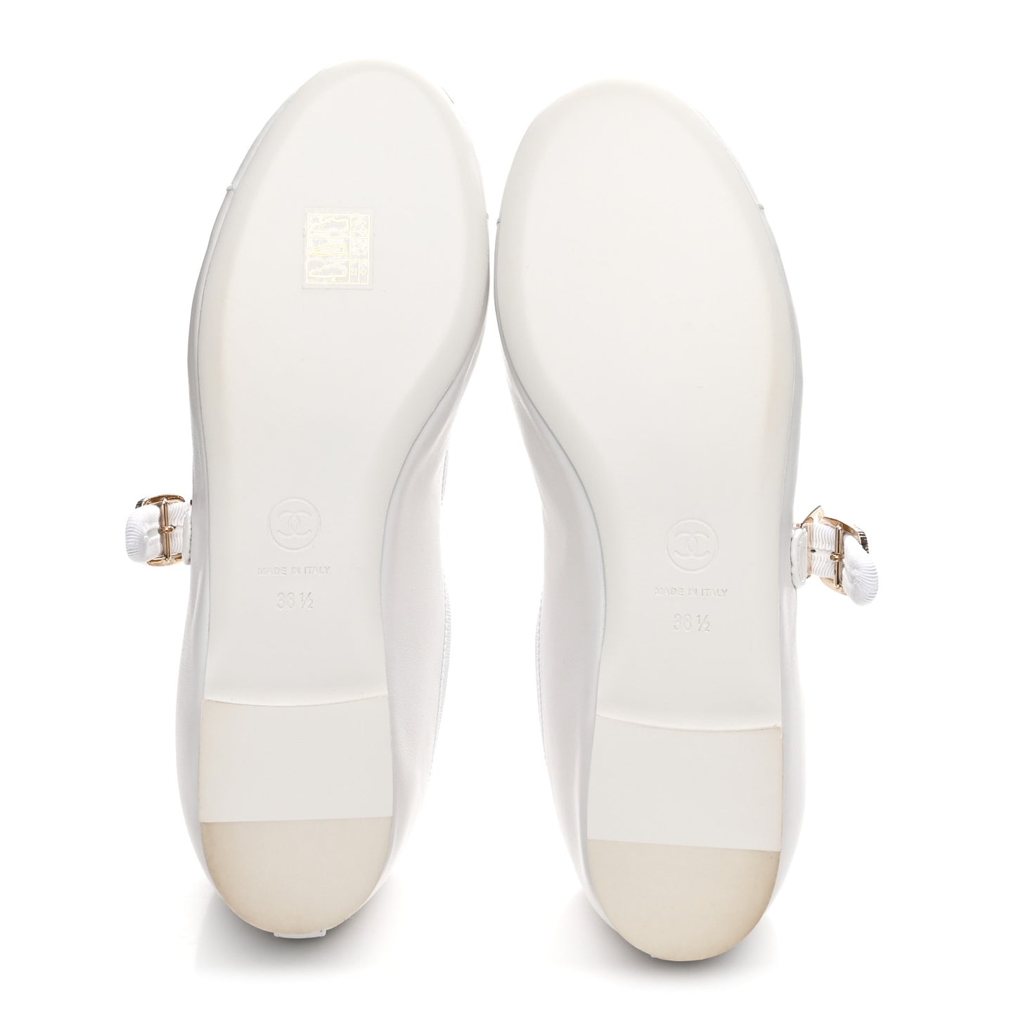 Lambskin Mary Jane Flats 38.5 White