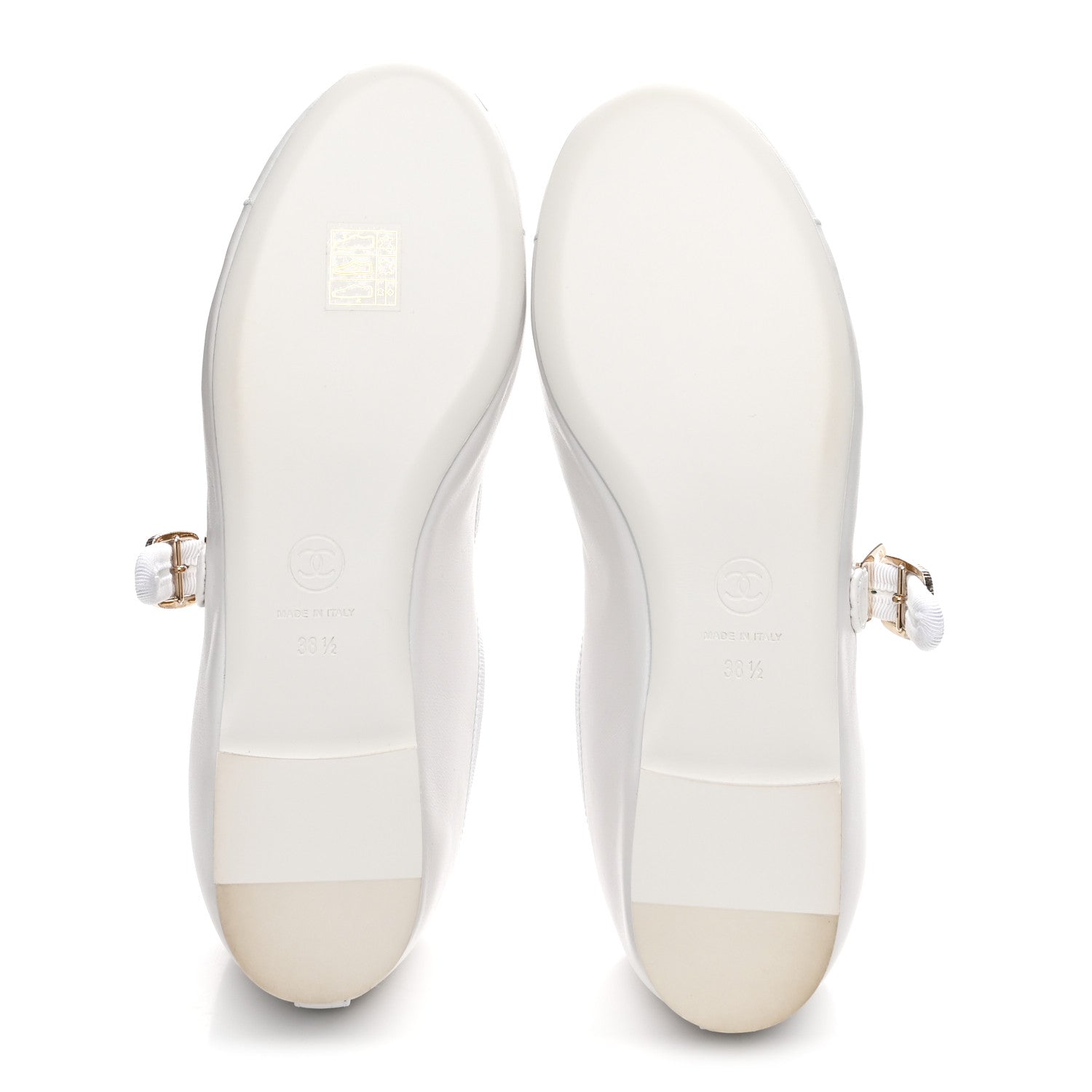 Chanel Lambskin Mary Jane Flats 38.5 White 6 of 10