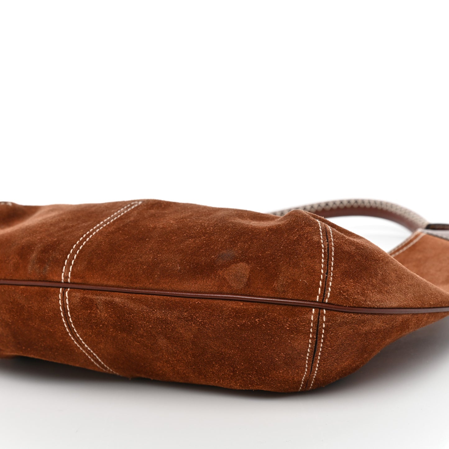 Suede Stitched Hobo Brown