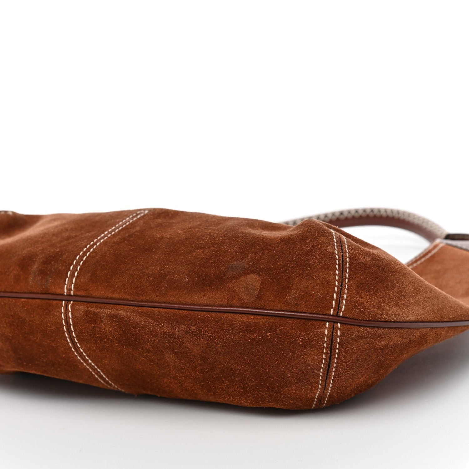 Salvatore Ferragamo Suede Stitched Hobo Brown 8 of 8