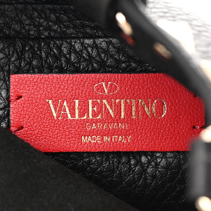 Valentino Garavani Grainy Calfskin Mini Rockstud Flip Lock Tote Black 6 of 10