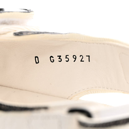 Chanel Calfskin Printed Velcro Dad Sandals 38 White Black 6 of 9