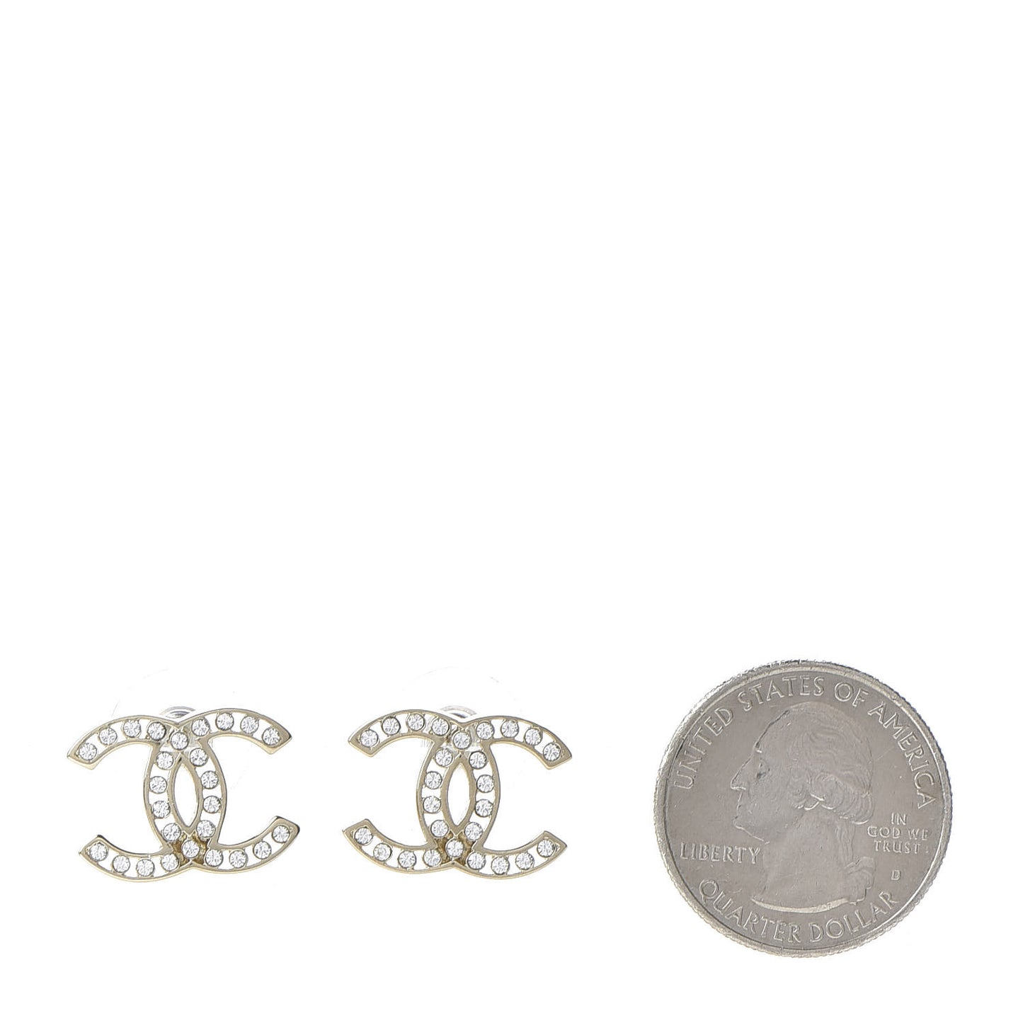 Crystal CC Large Earrings Gold