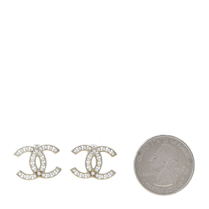 Chanel Crystal CC Large Earrings Gold 2 of 5