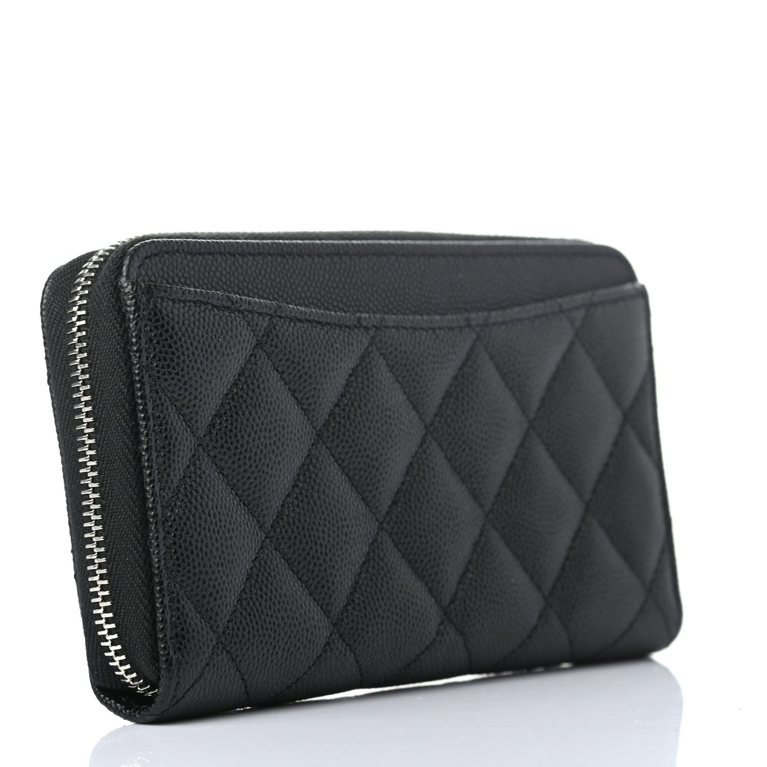 Chanel Caviar Quilted Medium Zip Around Wallet Black 3 of 8