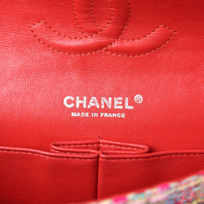 Chanel Tweed Quilted Medium Double Flap Pink 12 of 14