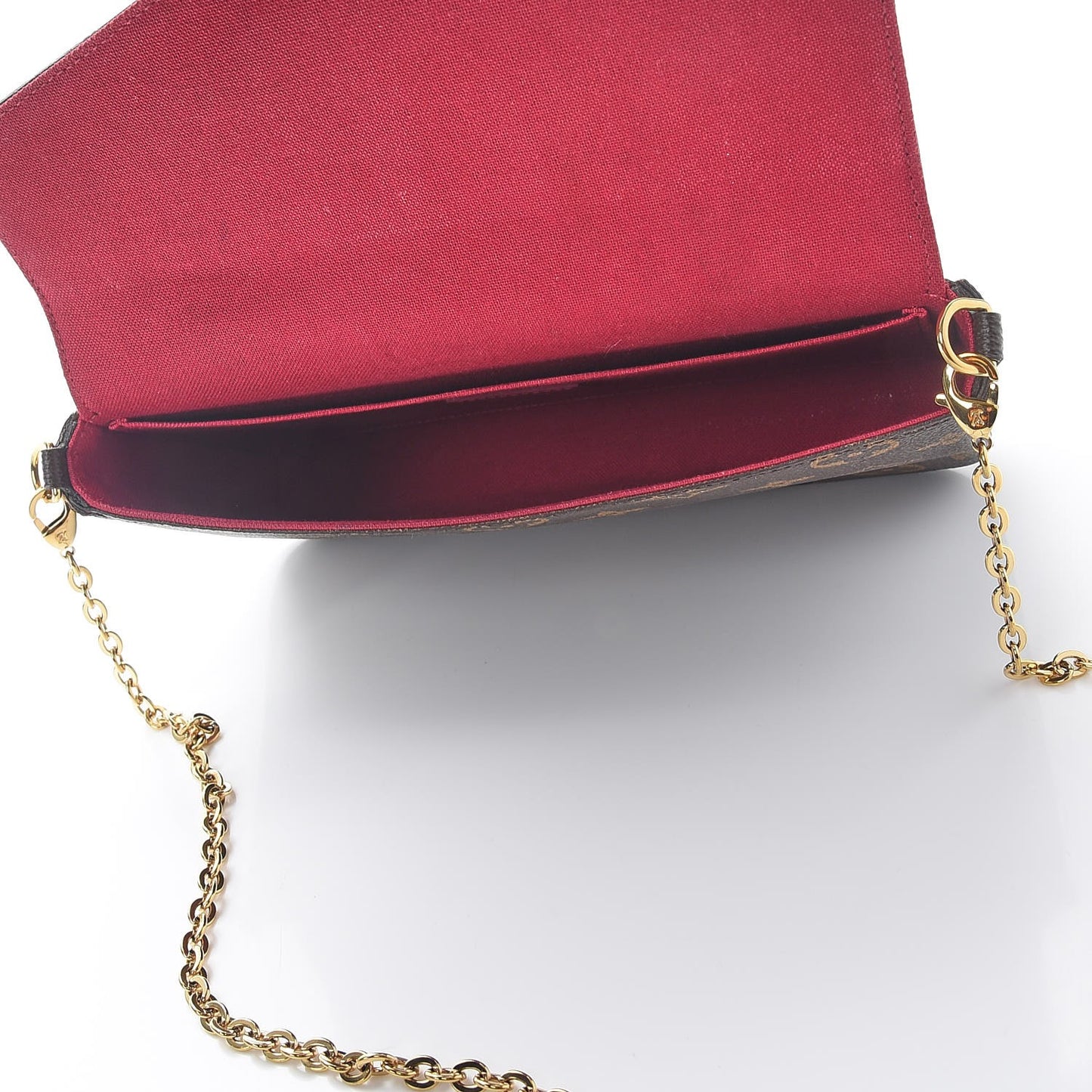 Monogram Pochette Felicie Chain Wallet Fuchsia