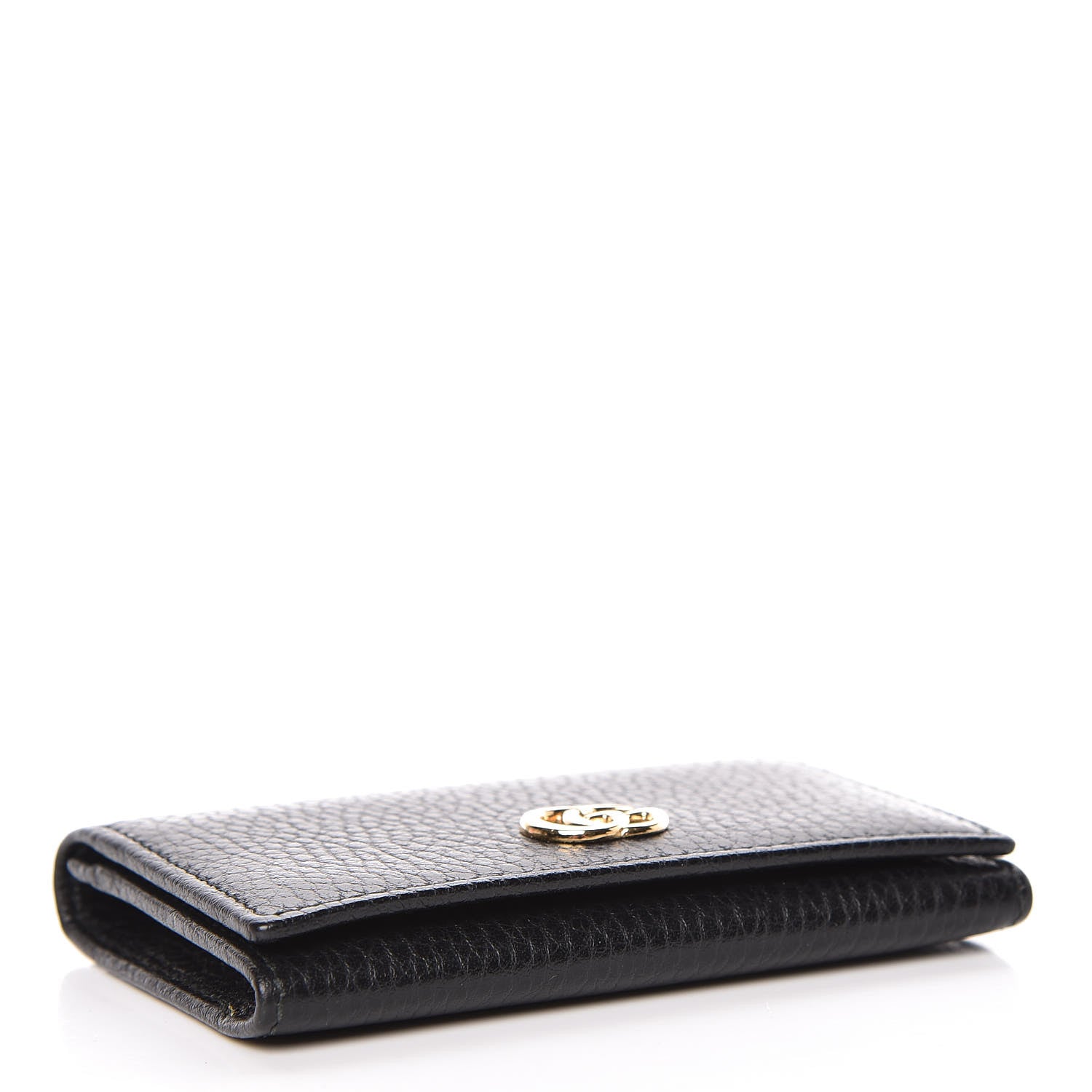 Gucci Pebbled Calfskin GG Marmont Card Case Black 4 of 8