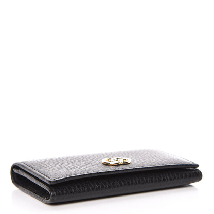 Gucci Pebbled Calfskin GG Marmont Card Case Black 4 of 8