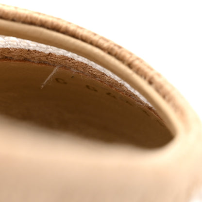 Chanel Raffia Cap Toe Ballerina Flats 38 White Beige 9 of 10