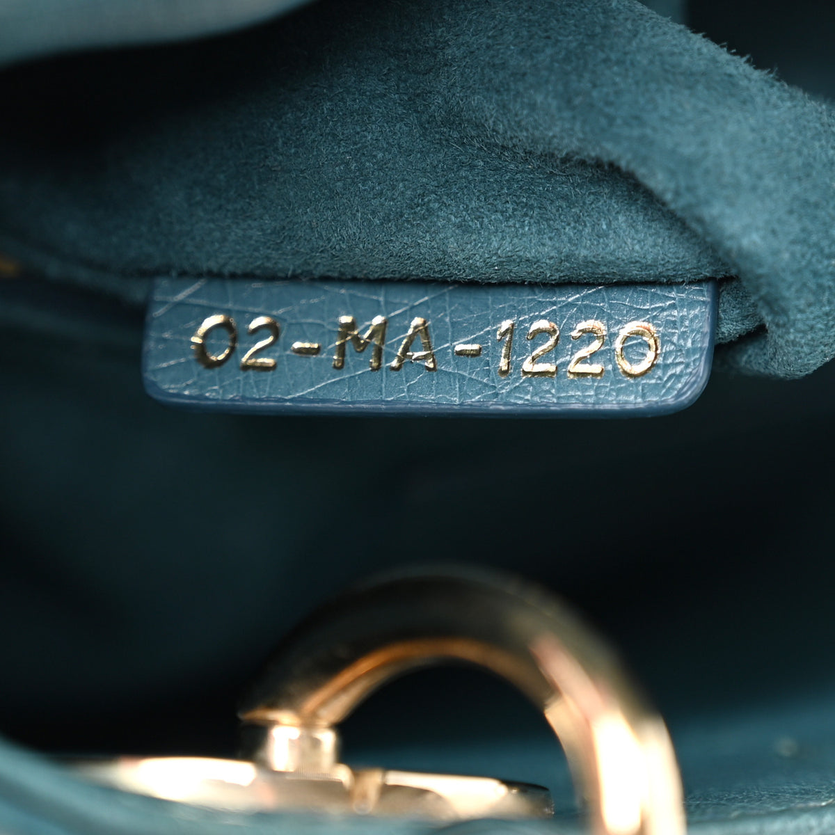 Ostrich Mini Lady Dior Blue
