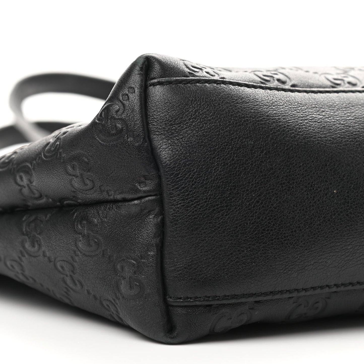 Guccissima Medium Zippered Shopping Tote Black