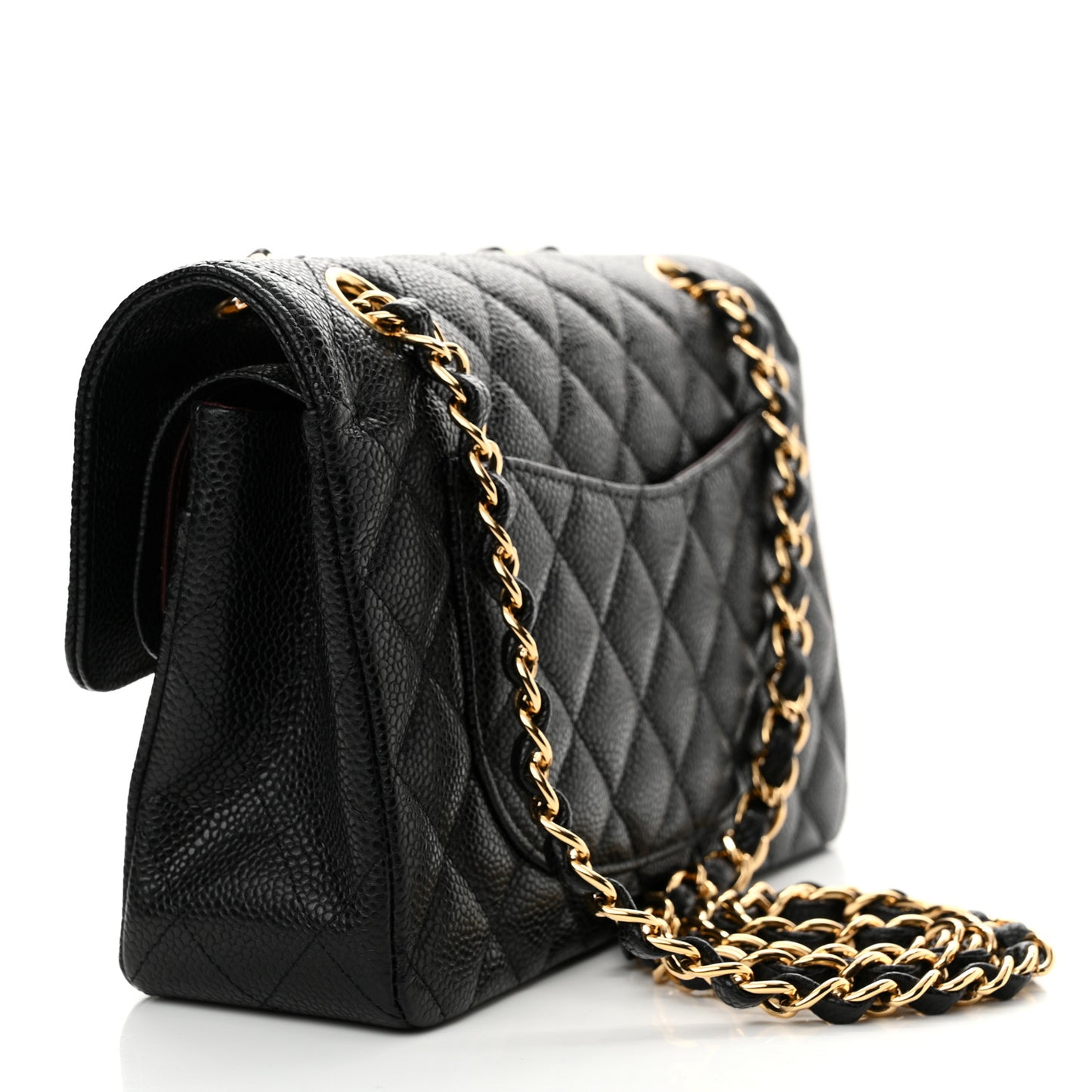 Caviar Quilted Small Double Flap Black
