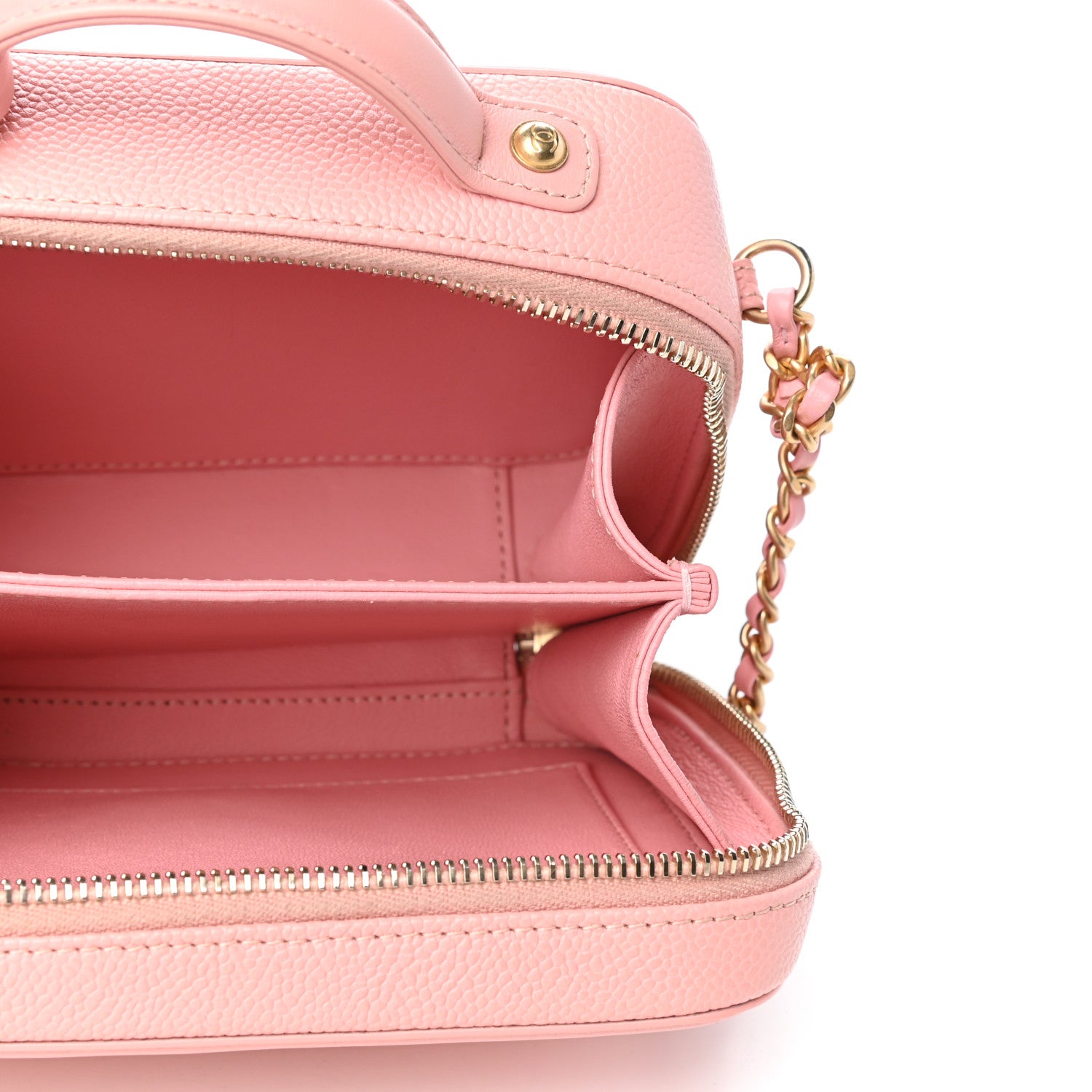 Chanel Caviar Quilted Small CC Filigree Vanity Case Rose Pink 5 of 10