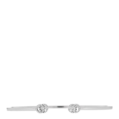Gucci 18K White Gold Diamond GG Running Cuff Bracelet 1 of 4
