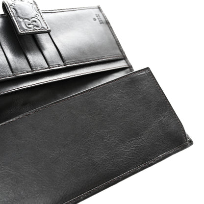 Gucci Guccissima Margaux Calfskin Metal Bar Continental Flap Wallet Black 10 of 13