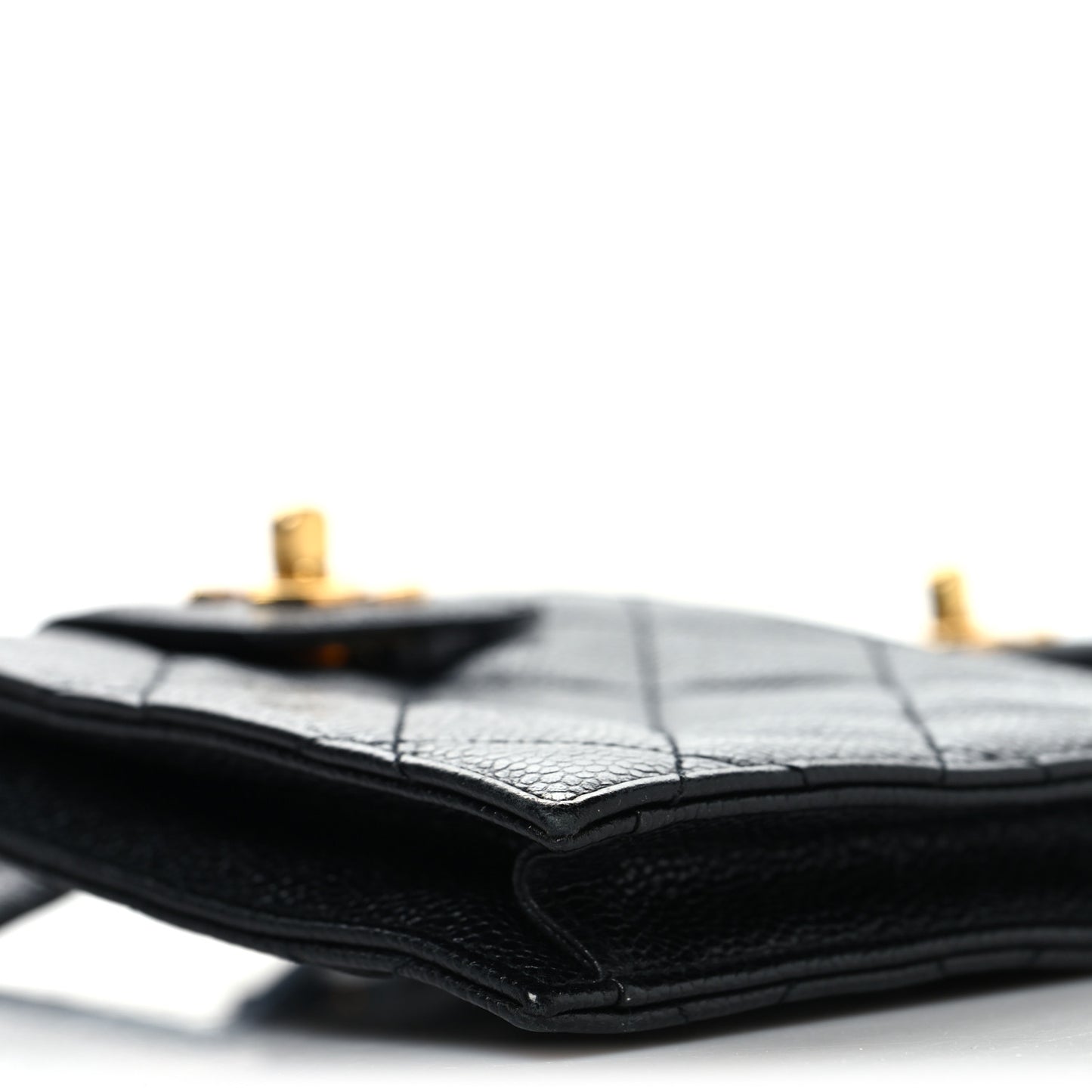 Caviar Quilted Double Belt Flap Waist Bag 70 28 Black