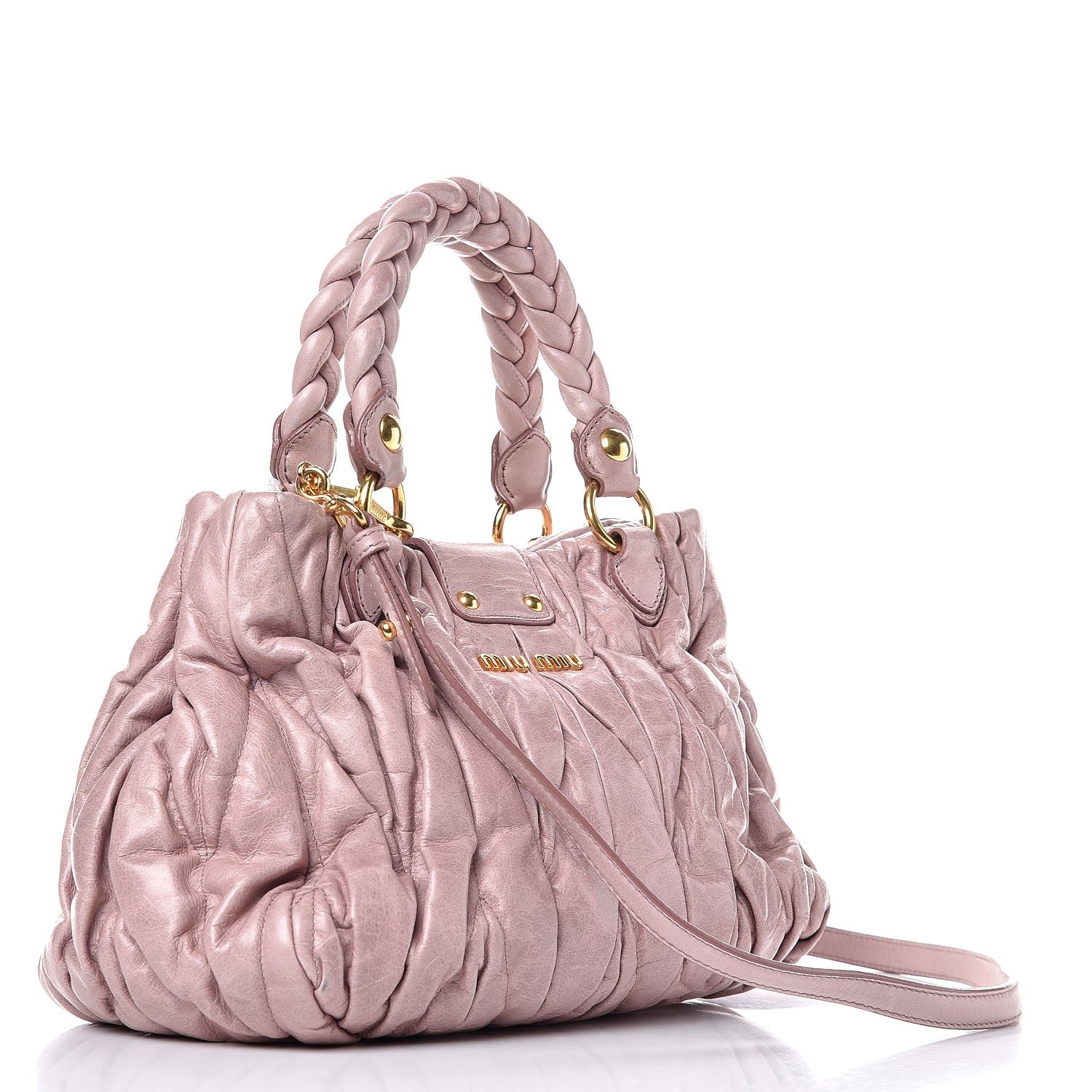 Miu Miu Nappa Matelasse Top Handle Satchel Mughetto 9 of 12