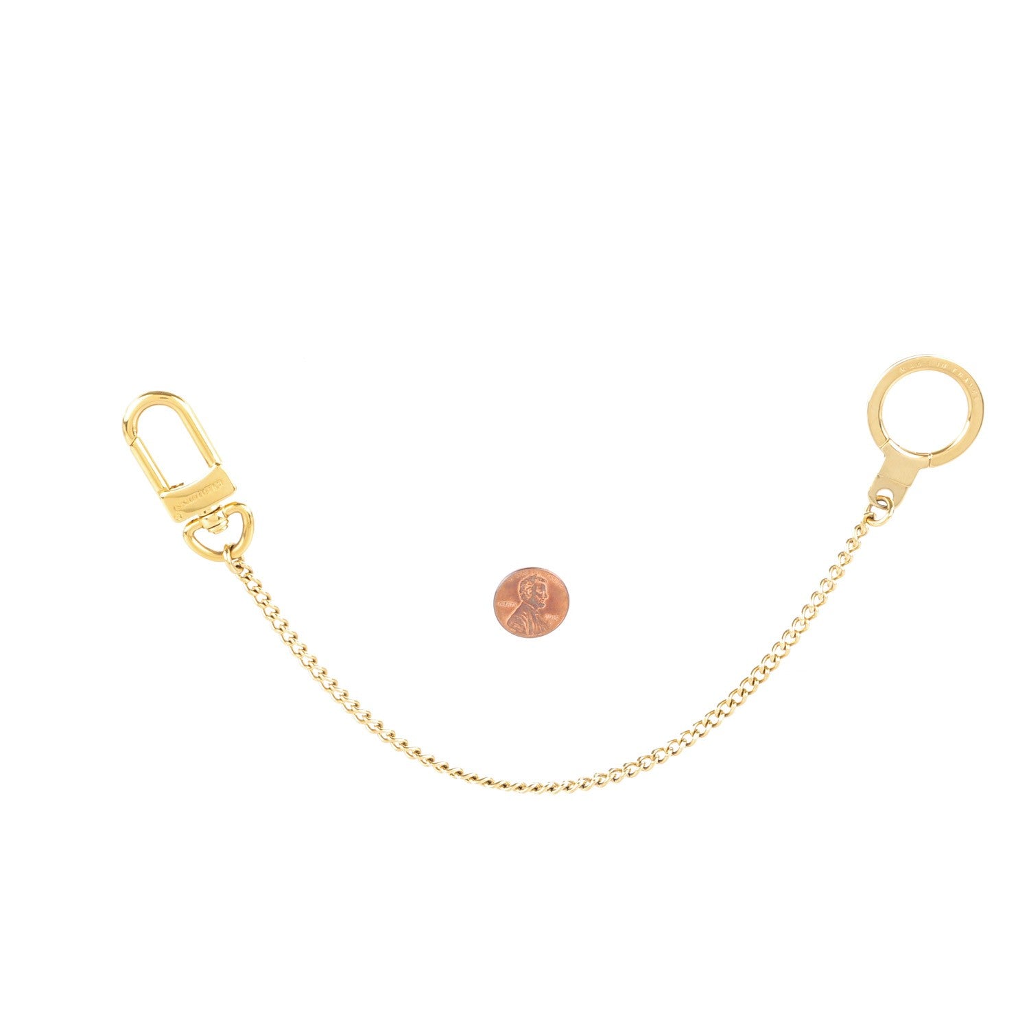 Louis Vuitton Metal Pochette Extender Key Ring Chain Gold 2 of 4