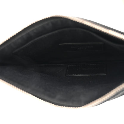 Saint Laurent Grain De Poudre Chevron Monogram Bill Pouch Black 5 of 10