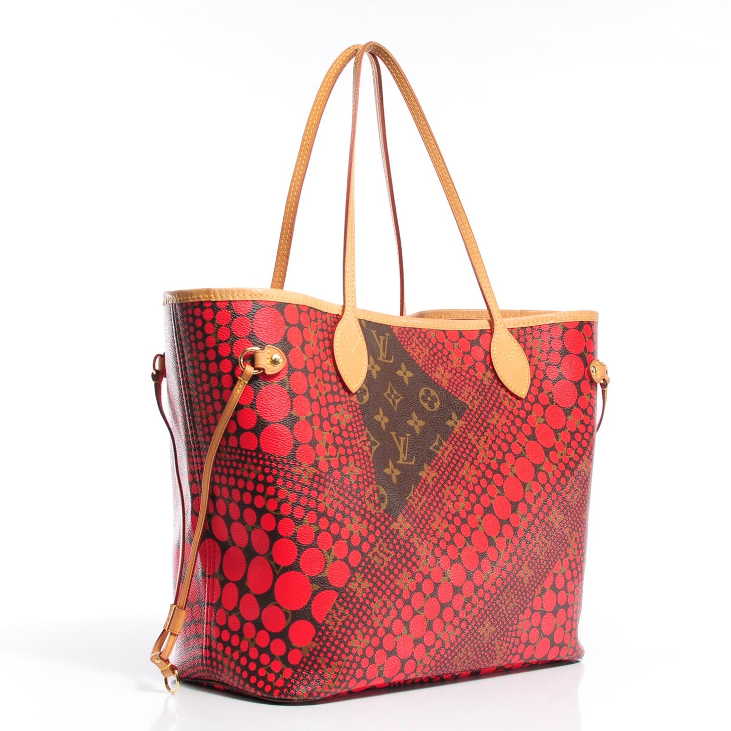 Monogram Kusama Waves Neverfull MM Red