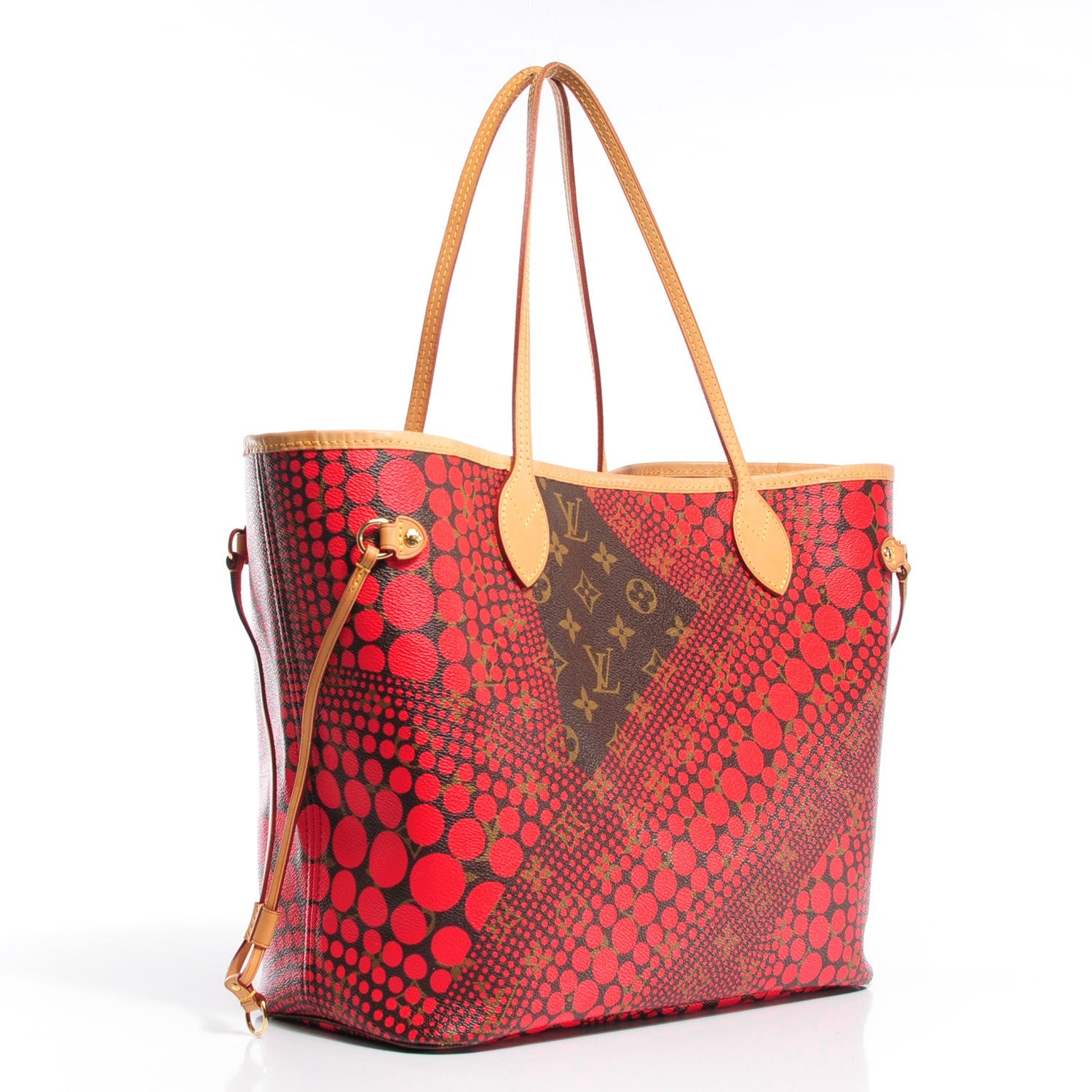 Louis Vuitton Monogram Kusama Waves Neverfull MM Red 3 of 7