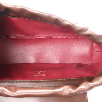 Chanel Lambskin Quilted CC Drawstring Flap Clutch With Strap Brown 5 of 11