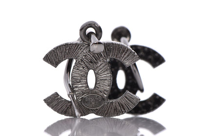 Chanel Crystal CC Dangle Earrings Black 3 of 4