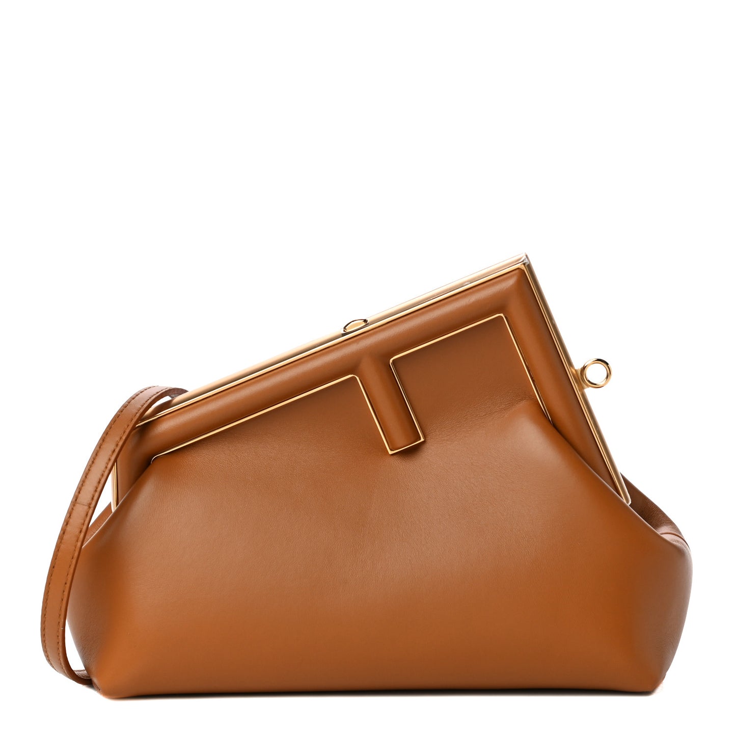 Shiny Nappa Small Fendi First Caramello