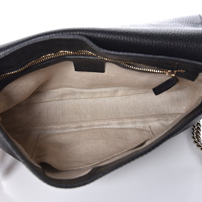 Gucci Pebbled Calfskin Medium Soho Flap Crossbody Black 5 of 10