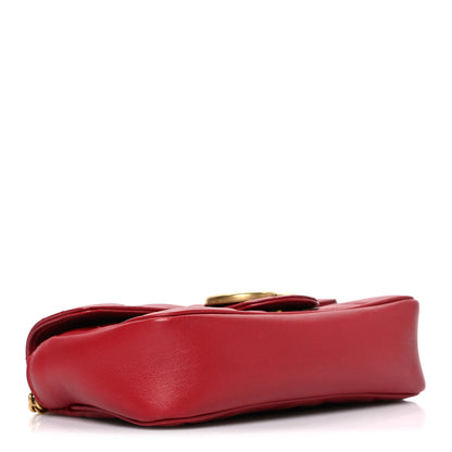 Gucci Calfskin Matelasse Super Mini GG Marmont Shoulder Bag Hibiscus Red 4 of 10
