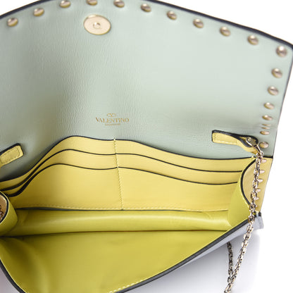 Valentino Garavani Vitello Watercolor Rockstud Chain Crossbody Bag Rose Green Yellow Sky 6 of 9