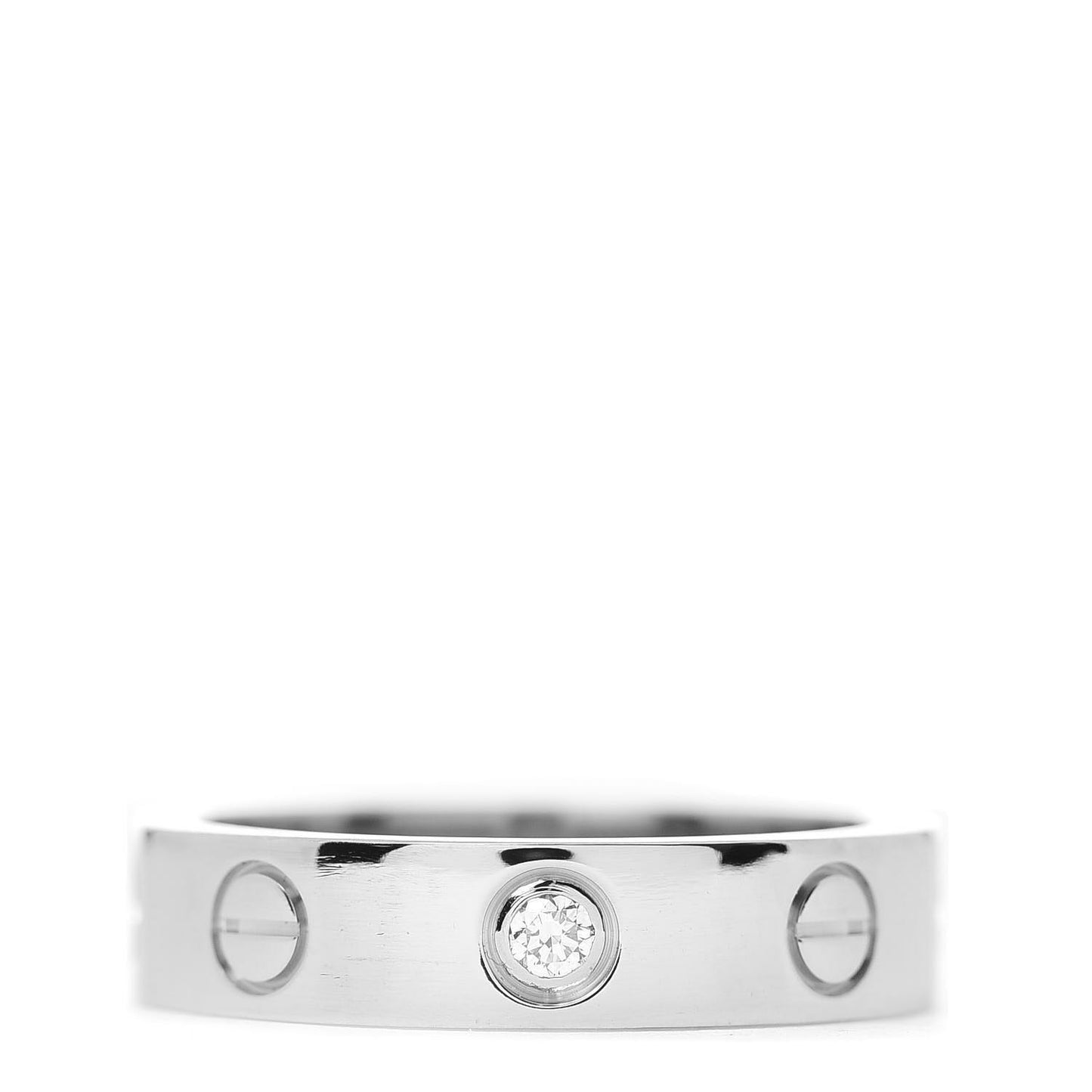 18K White Gold Diamond 4mm LOVE Wedding Band Ring 46 3.75
