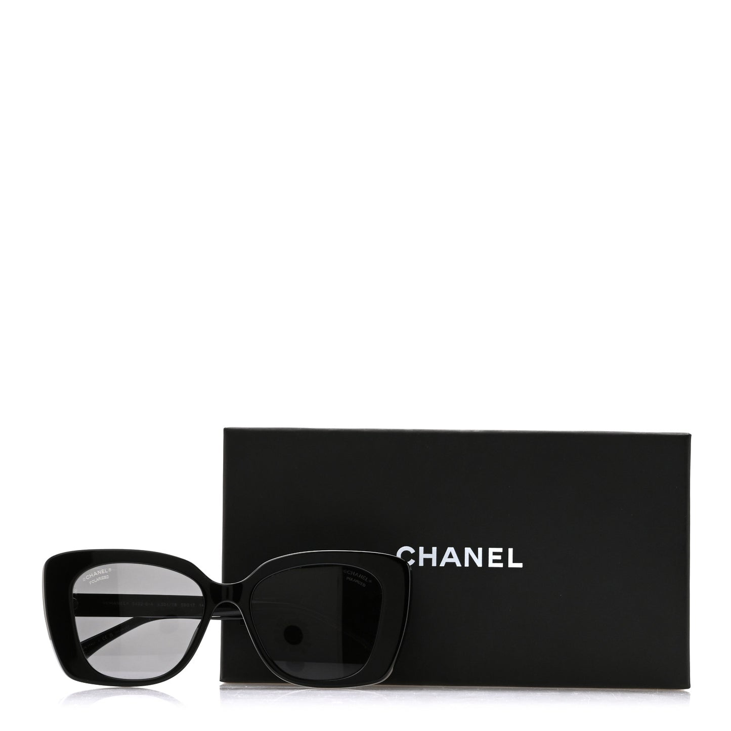 Acetate Strass Polarized Square Sunglasses 5422-B-A Black