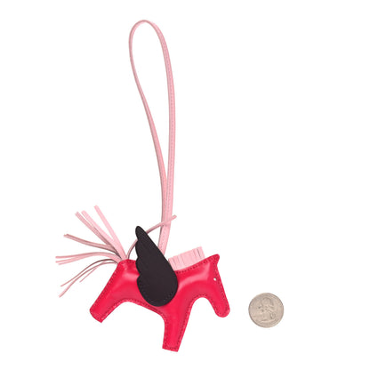 Hermes Milo Lambskin Grigri Rodeo Pegase Horse Bag Charm PM Framboise Rose Sakura Rouge Sellier 2 of 4