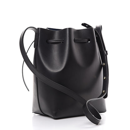 Mansur Gavriel Vegetable Tanned Calfskin Mini Bucket Bag Black Blu 2 of 16